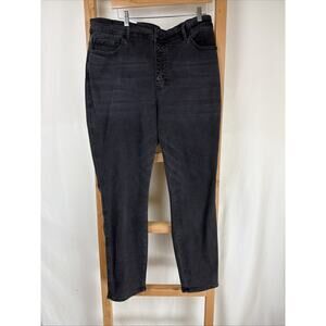 NWT Flying Monkey Vervet Haylie Black Button High Rise Skinny Jeans #0852 SZ 23
